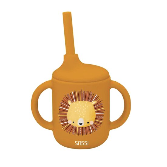 Sassi Junior Tasse avec paille silicone Chompy The Lion 