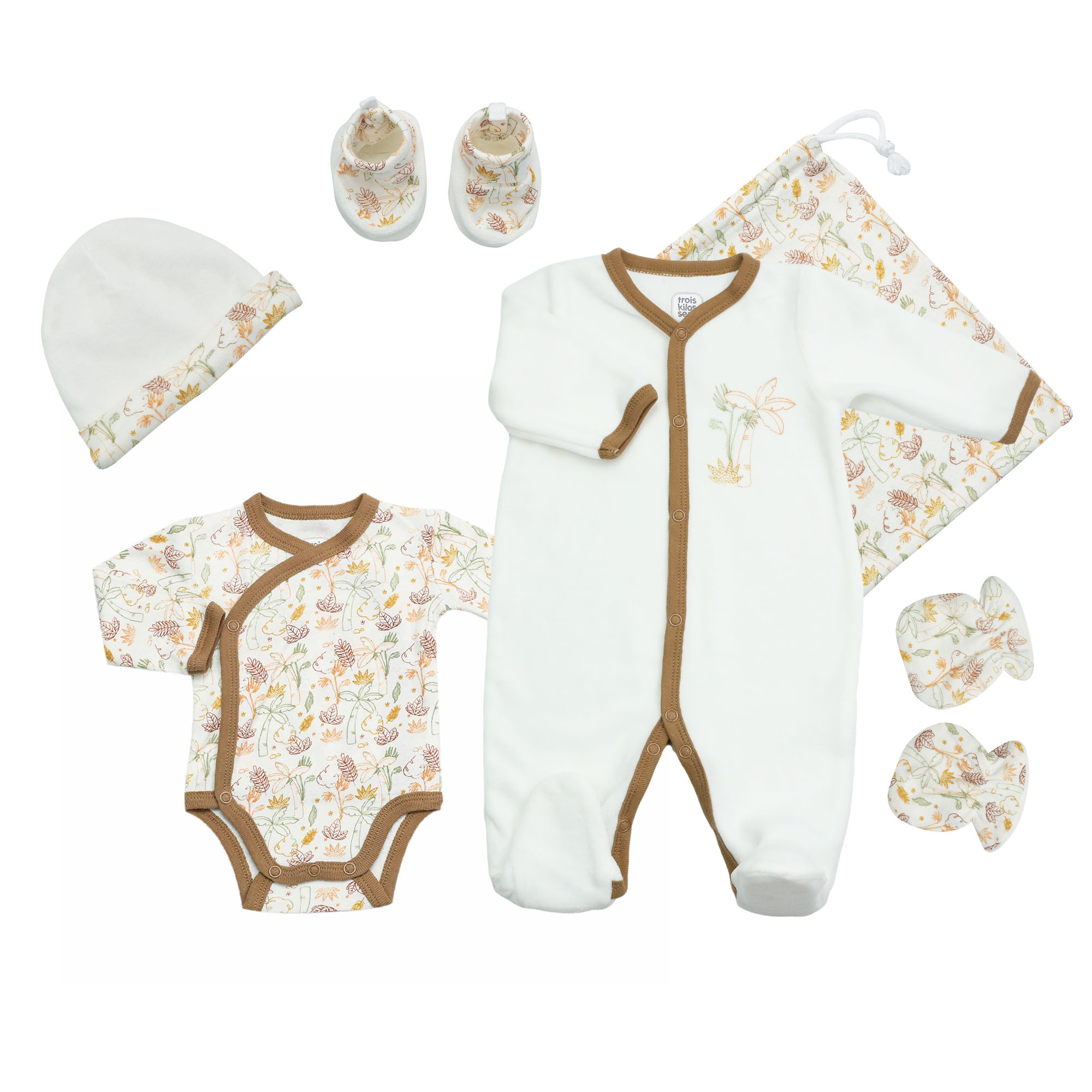 Trois Kilos Sept - Kit Naissance Savane - 6 Pcs 0M BEIGE Trois Kilos Sept
