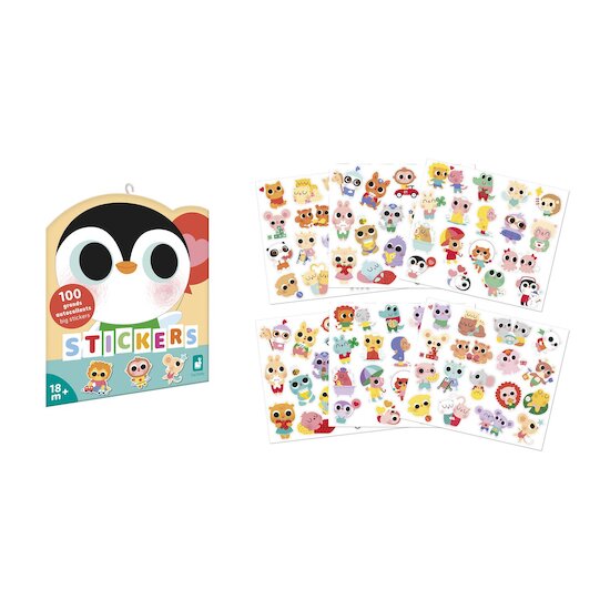 Janod 100 Stickers Planches Bébé Animaux Multicolore  Janod 100 Stickers Planches Bébé Animaux Multicolore