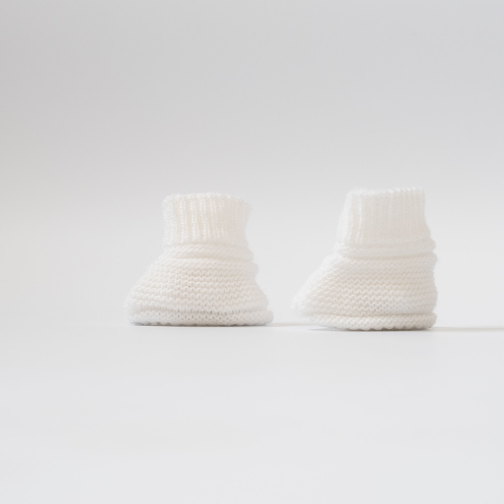 Chaussons de naissance BLANC La Manufacture de layette