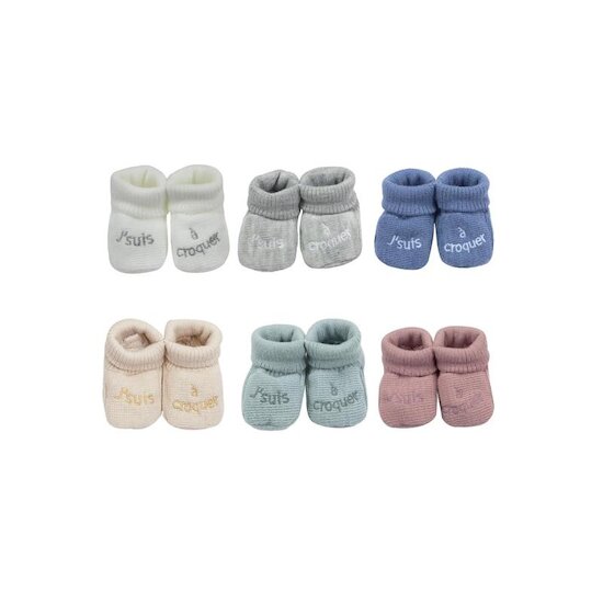 Trois Kilos Sept Chaussons J'suis à croquer Naissance Trois Kilos Sept Chaussons J'suis à croquer Naissance