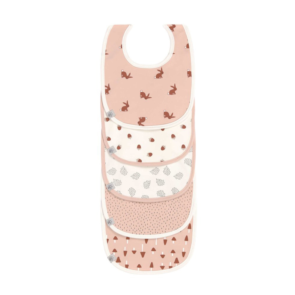 Lässig - 5 bavoirs éponge Little Forest Renard ROSE Lässig
