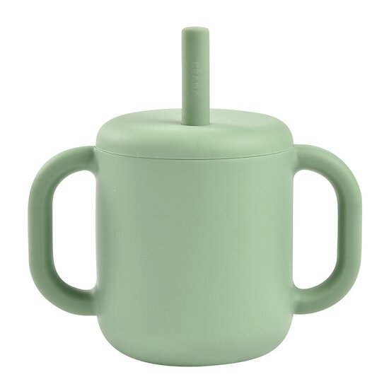Béaba Tasse paille silicone sage green   Béaba Tasse paille silicone sage green
