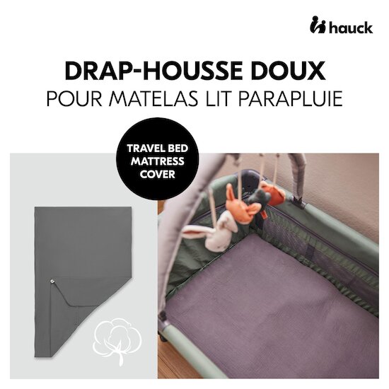Hauck Housse de matelas pour lit de voyage Dark Grey  Hauck Housse de matelas pour lit de voyage Dark Grey