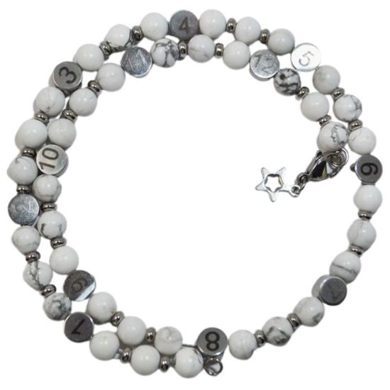 Irréversible Bijoux Bracelet d'allaitement pierre naturelle Howlite Magnésite 