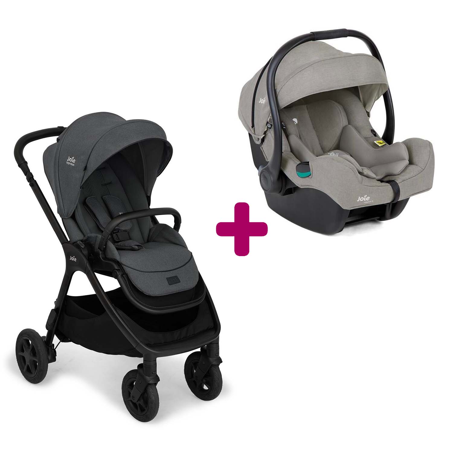 Pack poussette duo Finiti Ebony + coque I-Gemm 3 Pebble Joie