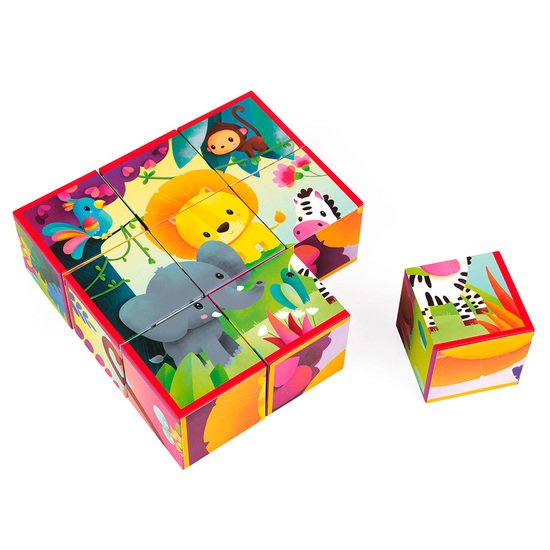 Janod 9 cubes Animaux de la jungle Kubkid Jungle 