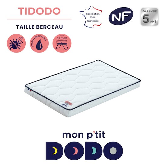 Mon P'tit Dodo Matelas pour berceau Blanc 50x83 cm Mon P'tit Dodo Matelas pour berceau Blanc 50x83 cm
