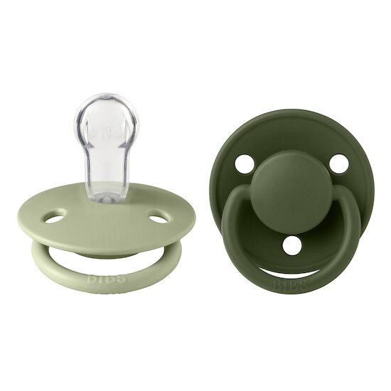 BIBS Tétines De Lux 2 Pack Silicone Sage/Hunter Green 