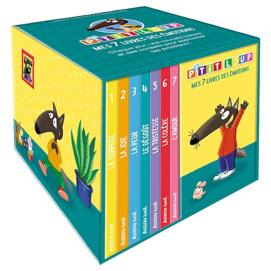 Auzou Livre Biblio P'tit Loup Mes 7 livres des émotions Multicolore  Auzou Livre Biblio P'tit Loup Mes 7 livres des émotions Multicolore