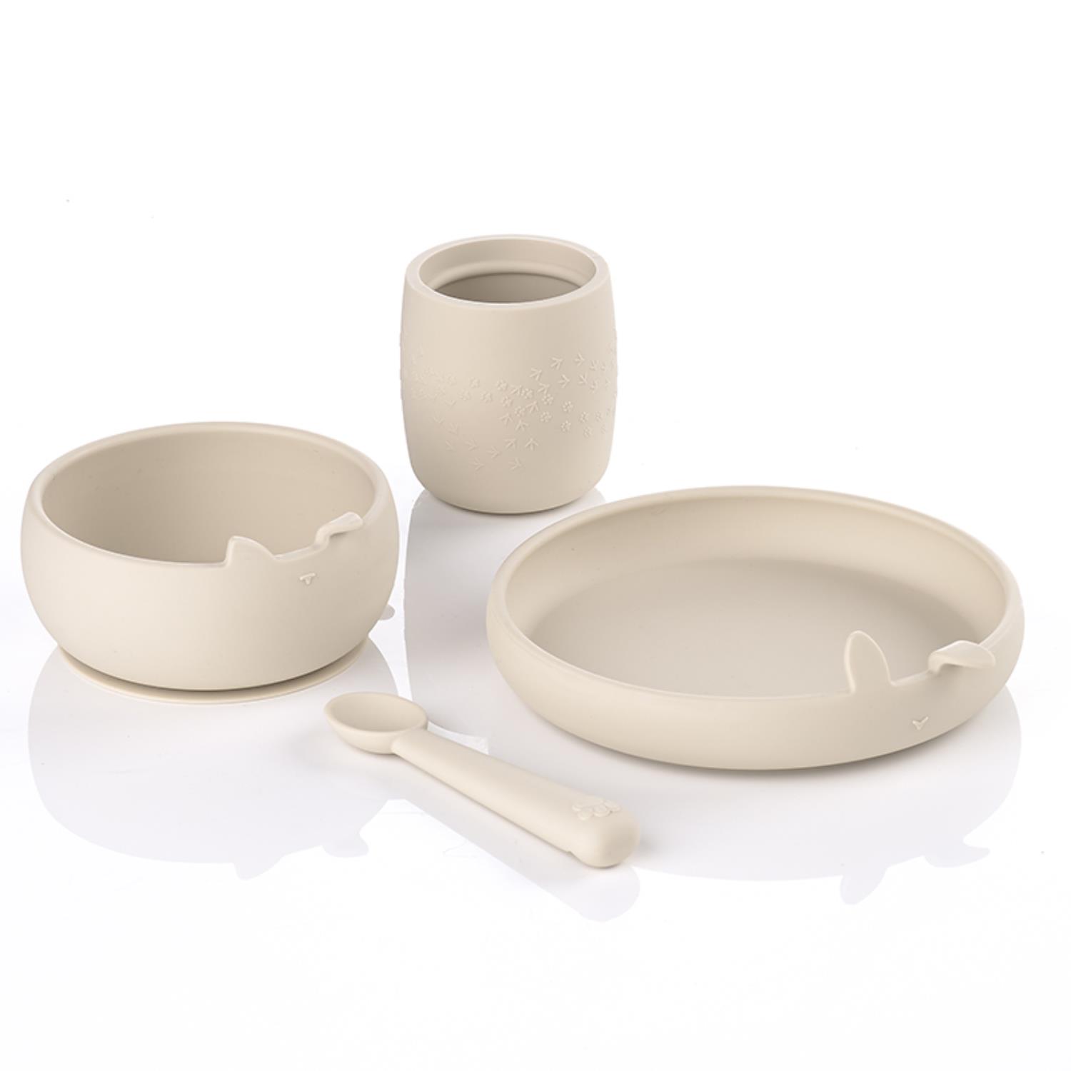 Jané - Coffret repas en silicone BEIGE Jané