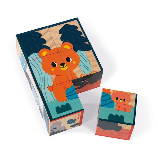 Janod Cubes en bois animaux   Janod Cubes en bois animaux
