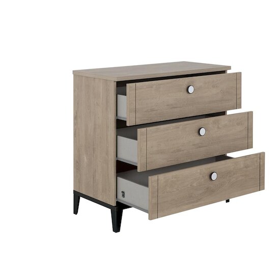 Galipette Commode 3 tiroirs Marcel Chêne Blond Et Noir  Galipette Commode 3 tiroirs Marcel Chêne Blond Et Noir