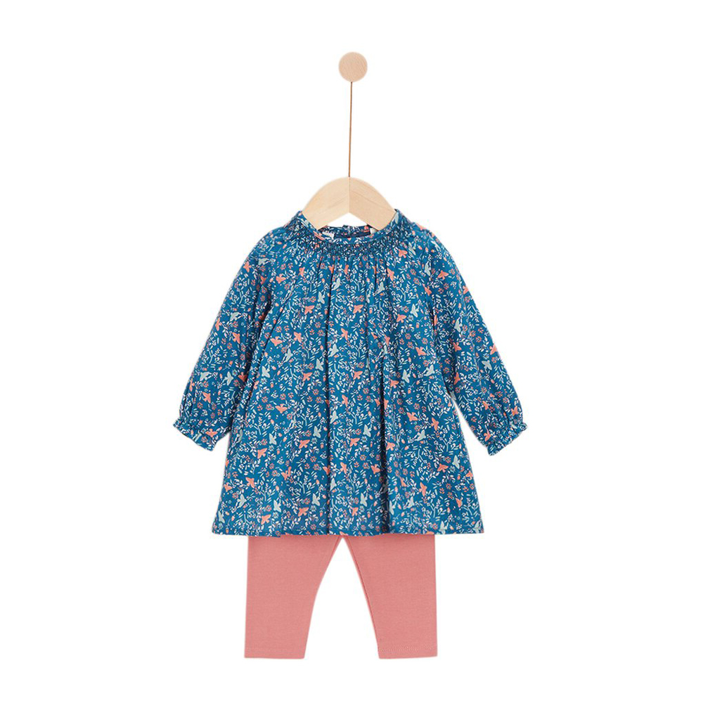 Marèse - Robe et Leggings Poésie d'Automne BLEU Marèse