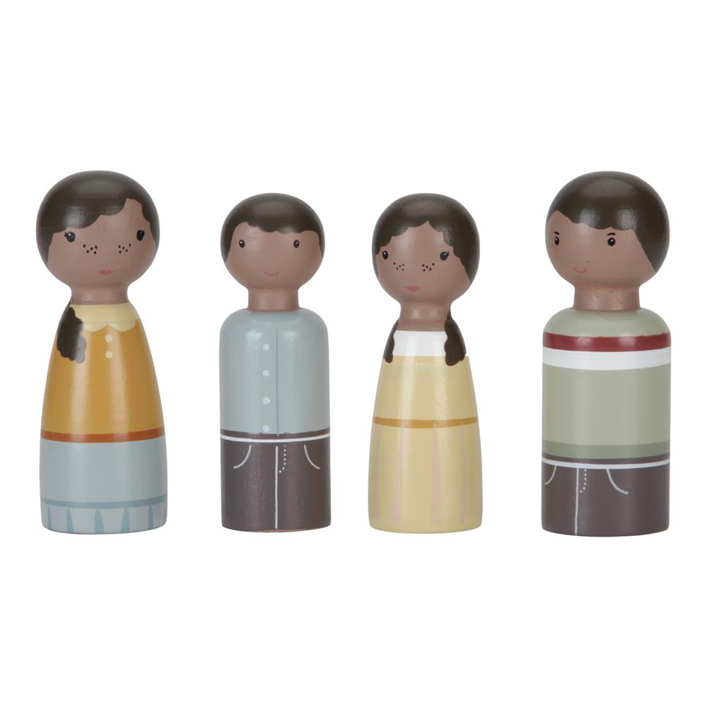 Set 4 poupées en bois Famille Evi pour maison de poupée FSC MULTICOLORE Little Dutch