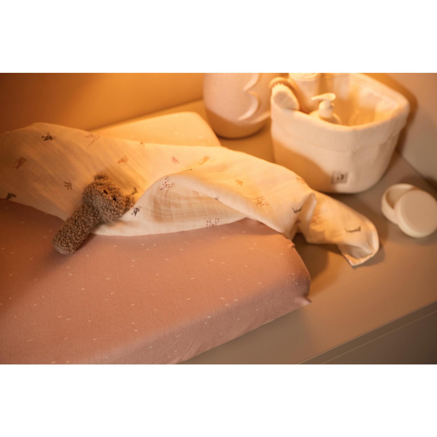 Jollein - Housse matelas à langer Jersey ROSE Jollein