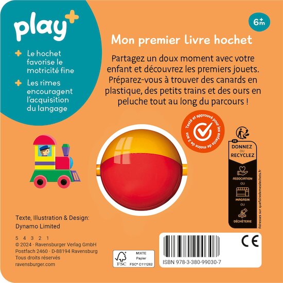 Play+ Livre hochet Mes premiers jouets Multicolore 
