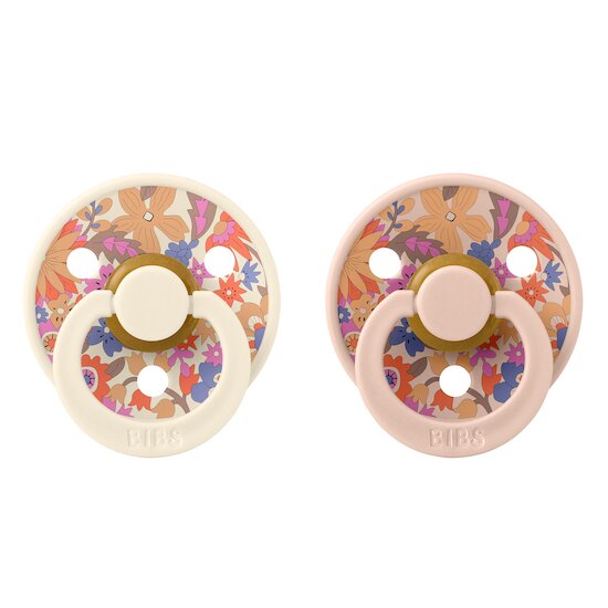 BIBS BIBS x Liberty 2 Pack tétines Colour Caoutchouc naturel Blush/Peri 