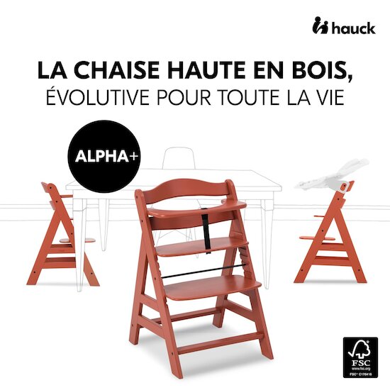 Hauck Chaise Haute En Bois Alpha+ Cork  Hauck Chaise Haute En Bois Alpha+ Cork