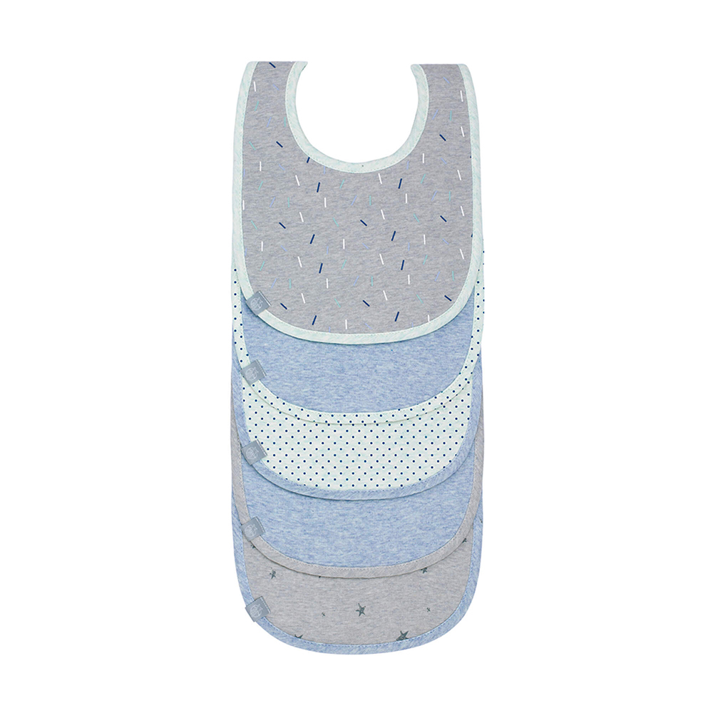 Lot promotionnel de 5 bavoirs éponge imperméable bleu fête MULTICOLORE Lässig