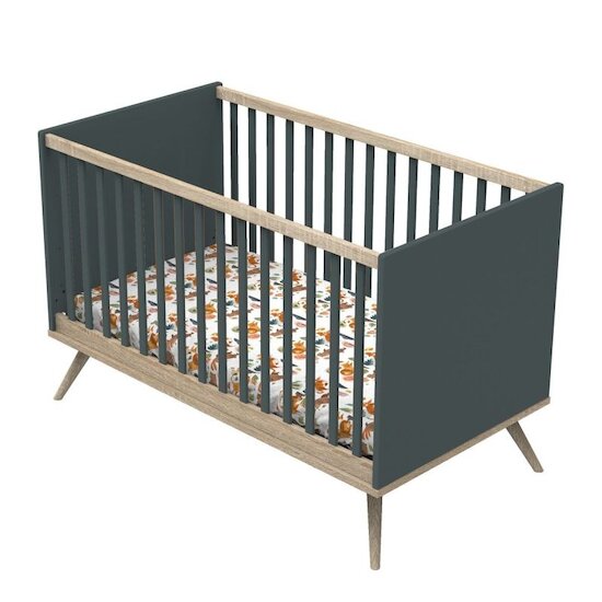 Sauthon Original Little big bed Boréale 70x140 cm Chêne Doré - Gris Volcan 70x140 cm