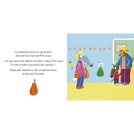 Auzou Livre P'tit loup ne veut pas aller à l'école Multicolore  Auzou Livre P'tit loup ne veut pas aller à l'école Multicolore