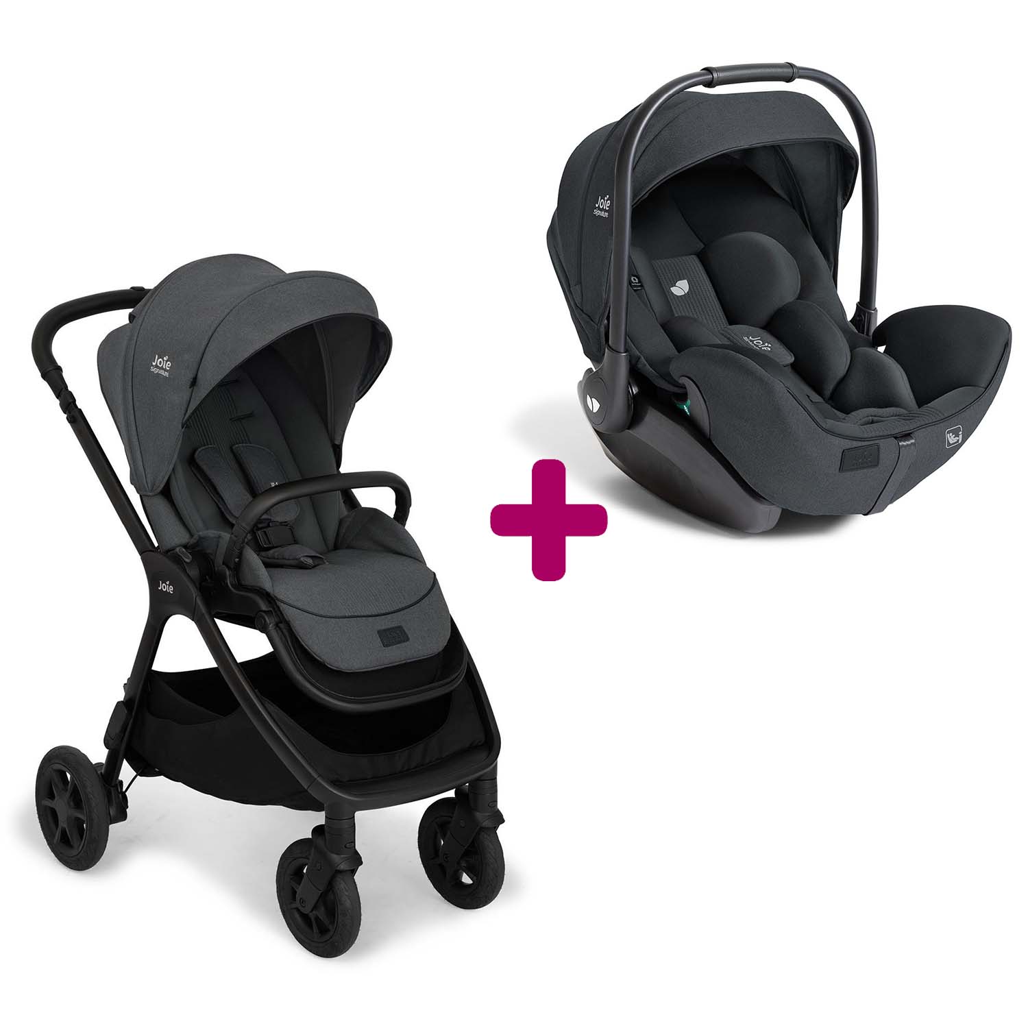 Pack poussette duo Finiti Ebony + coque I-Level Pro Ebony Joie