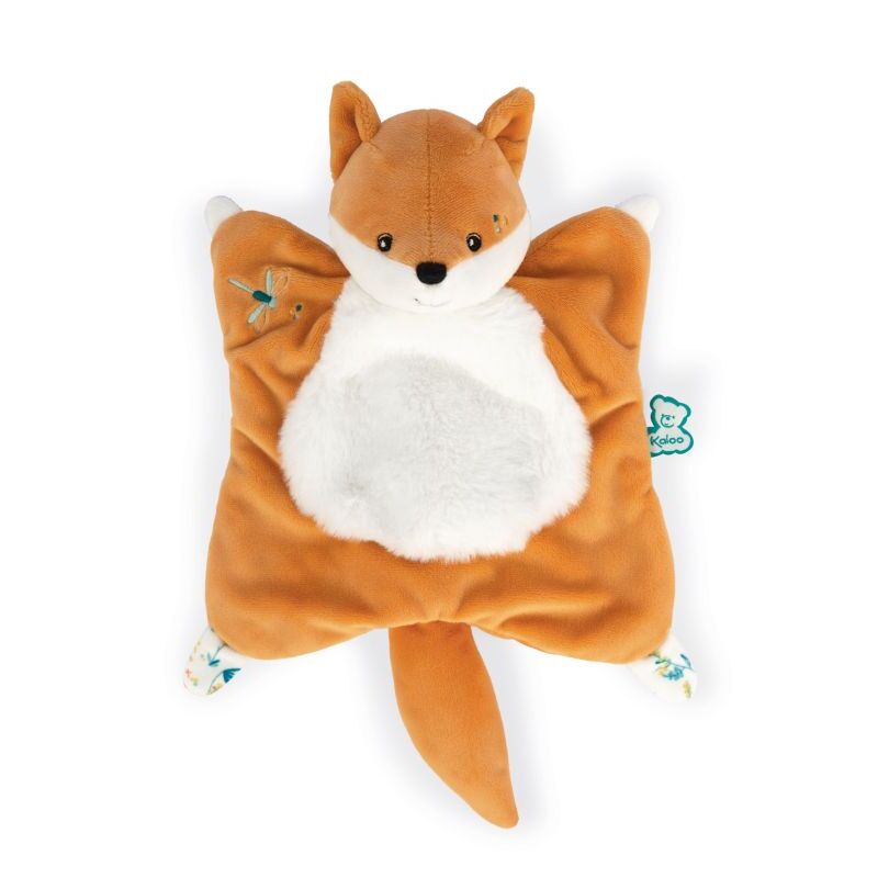 Kaloo - Doudou carré Renard Léonard ORANGE Kaloo