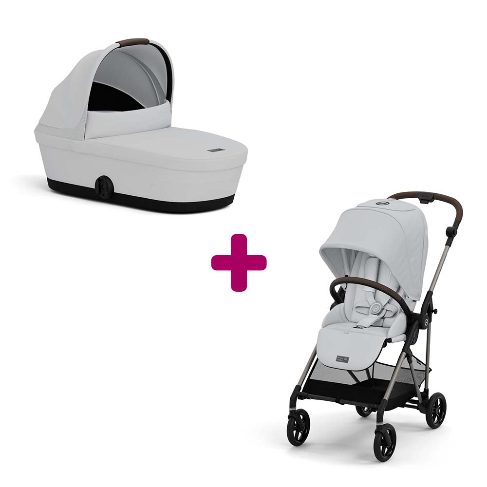 Pack Poussette Duo Melio 4 Fog Grey + Nacelle Melio 4 Fog Grey Cybex