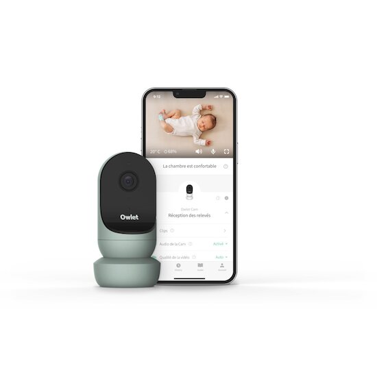 Owlet Babyphone audio avec vidéo HD Cam 2 vert 