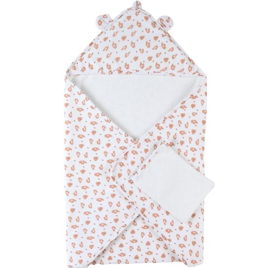Noukie's Set de bain mousseline et éponge Babou et Kendi Léopard  Noukie's Set de bain mousseline et éponge Babou et Kendi Léopard