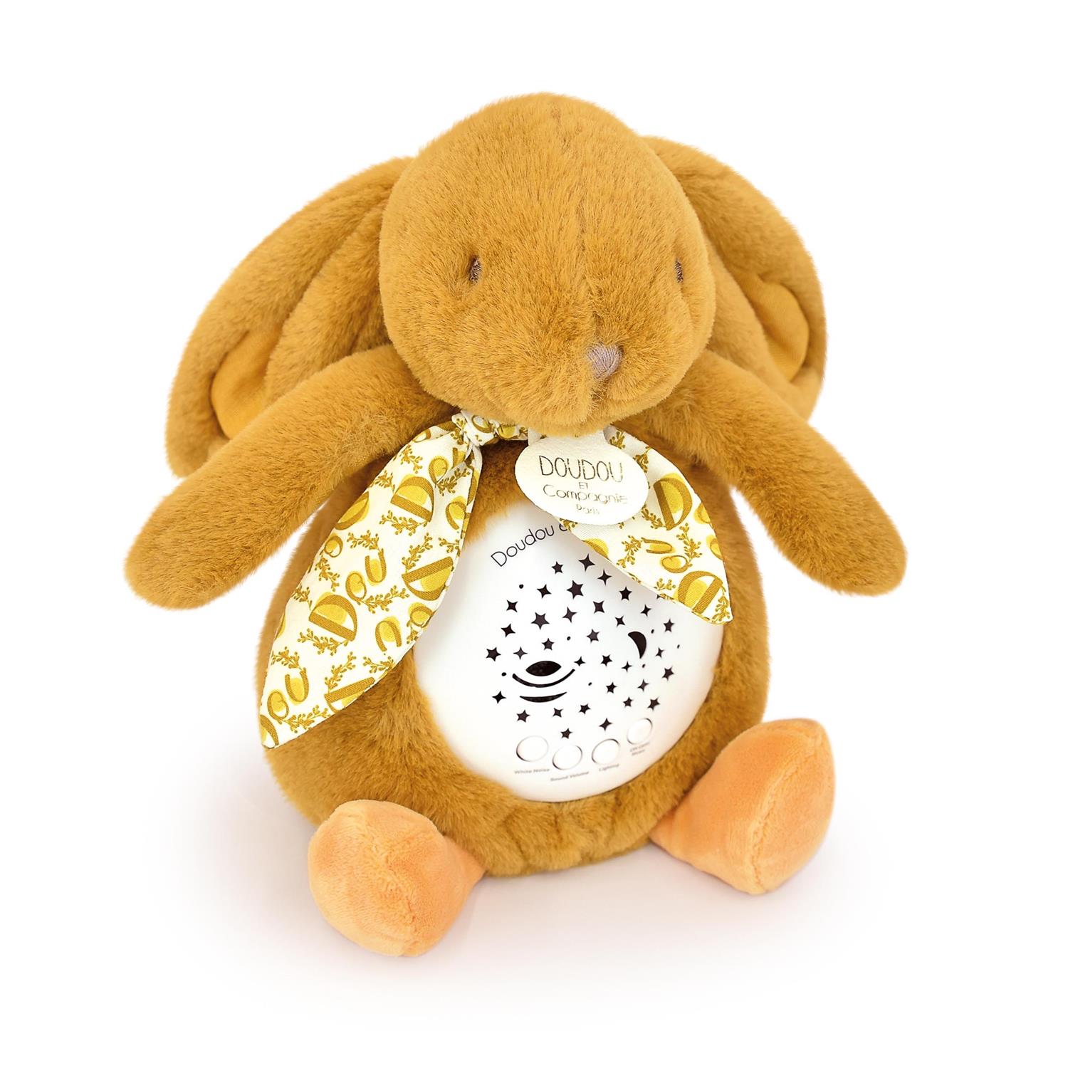 Doudou & Compagnie - Veilleuse musicale Lapin Projection JAUNE Doudou & Compagnie