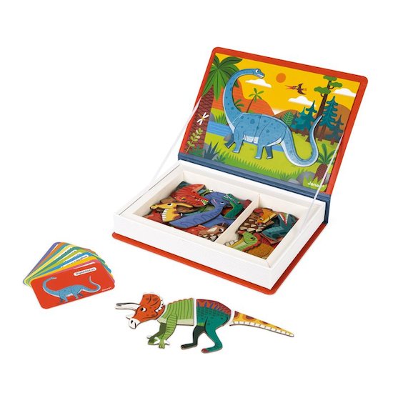 Janod Magnéti'book Dinosaures, 40 magnets Orange / Gris  Janod Magnéti'book Dinosaures, 40 magnets Orange / Gris