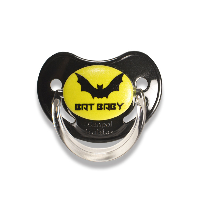 Sucette bébé physiologique Bat Baby JAUNE Irréversible Bijoux