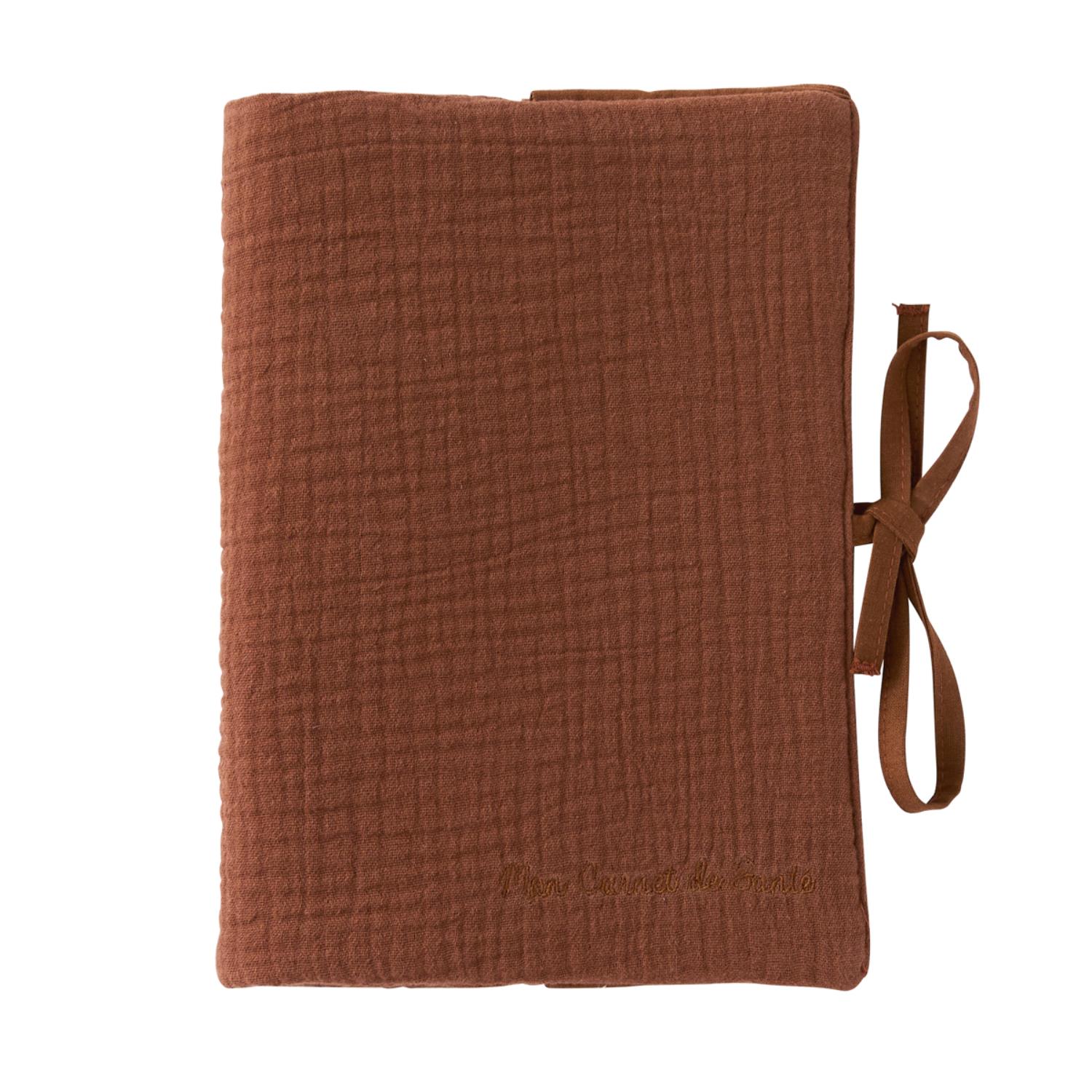Protège carnet de santé en gaze Mix & Match MARRON BB&Co