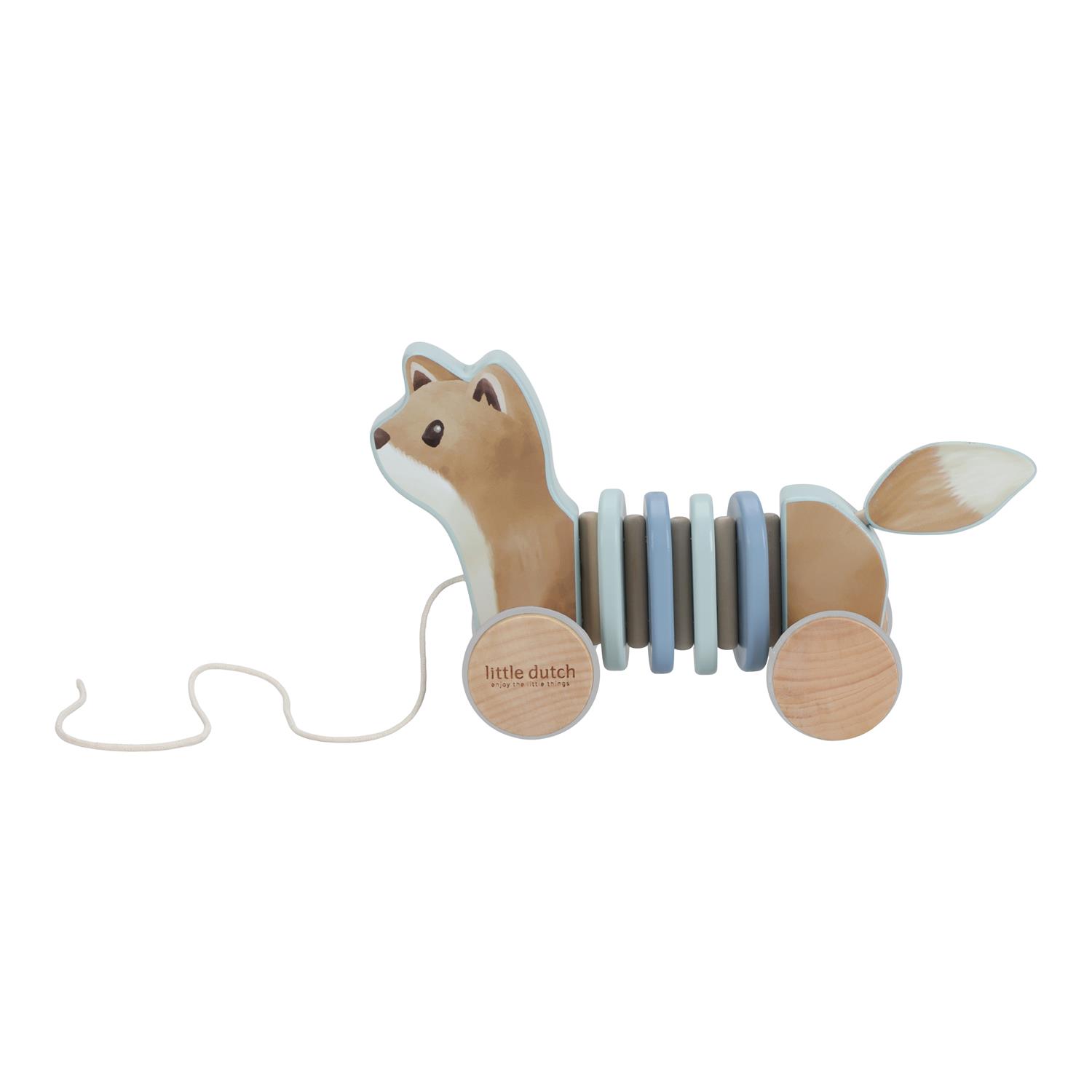 Jouet à tirer renard en bois FSC MULTICOLORE Little Dutch