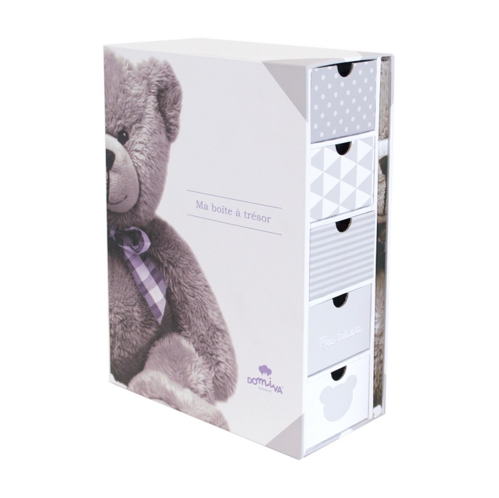 Domiva - Boîte à trésor + journal de naissance Little Bear GRIS Domiva