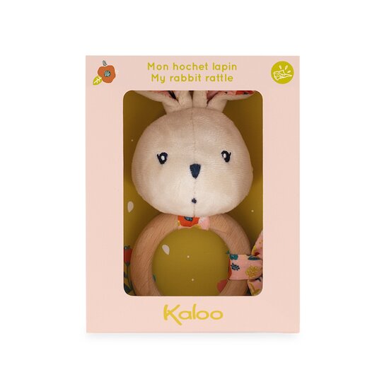 Kaloo Hochet K'doux Lapin coquelicot Saumon  Kaloo Hochet K'doux Lapin coquelicot Saumon