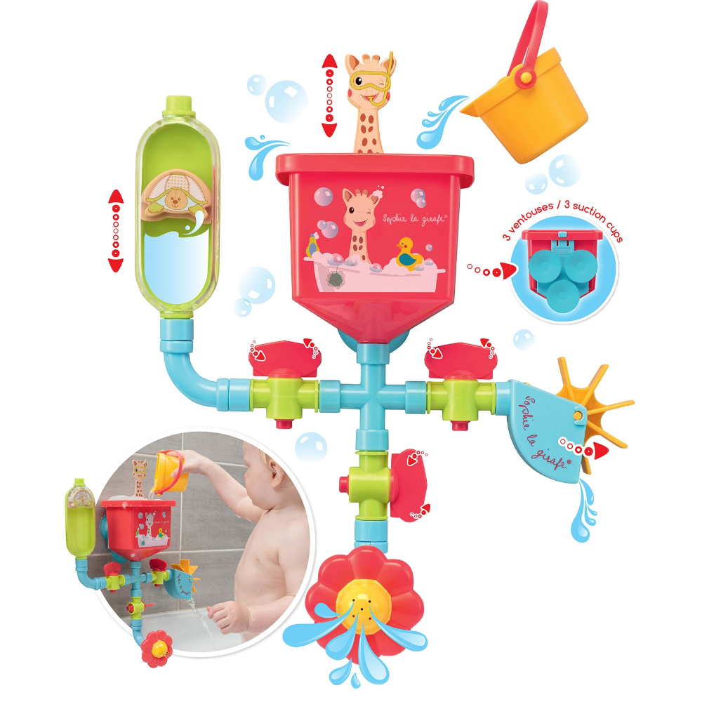 Jouet de bain Tuyaux folies MULTICOLORE Sophie la girafe