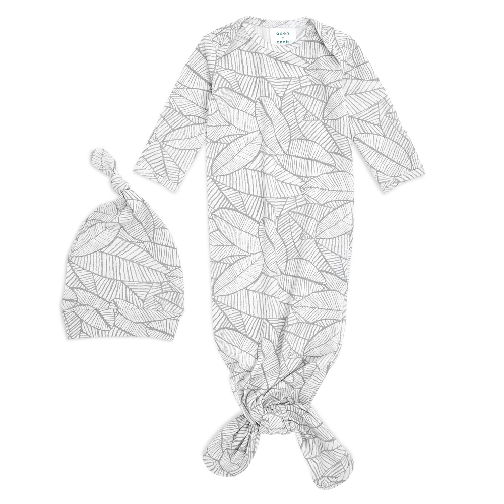 Coffret-cadeau combinaison avec bonnet à nouer maille confort GRIS Aden et Anais