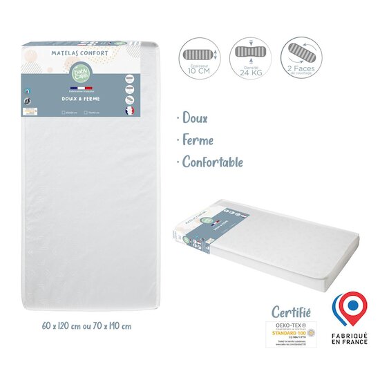 BabyCalin Matelas Lit Confort  Blanc 70x140 cm BabyCalin Matelas Lit Confort  Blanc 70x140 cm