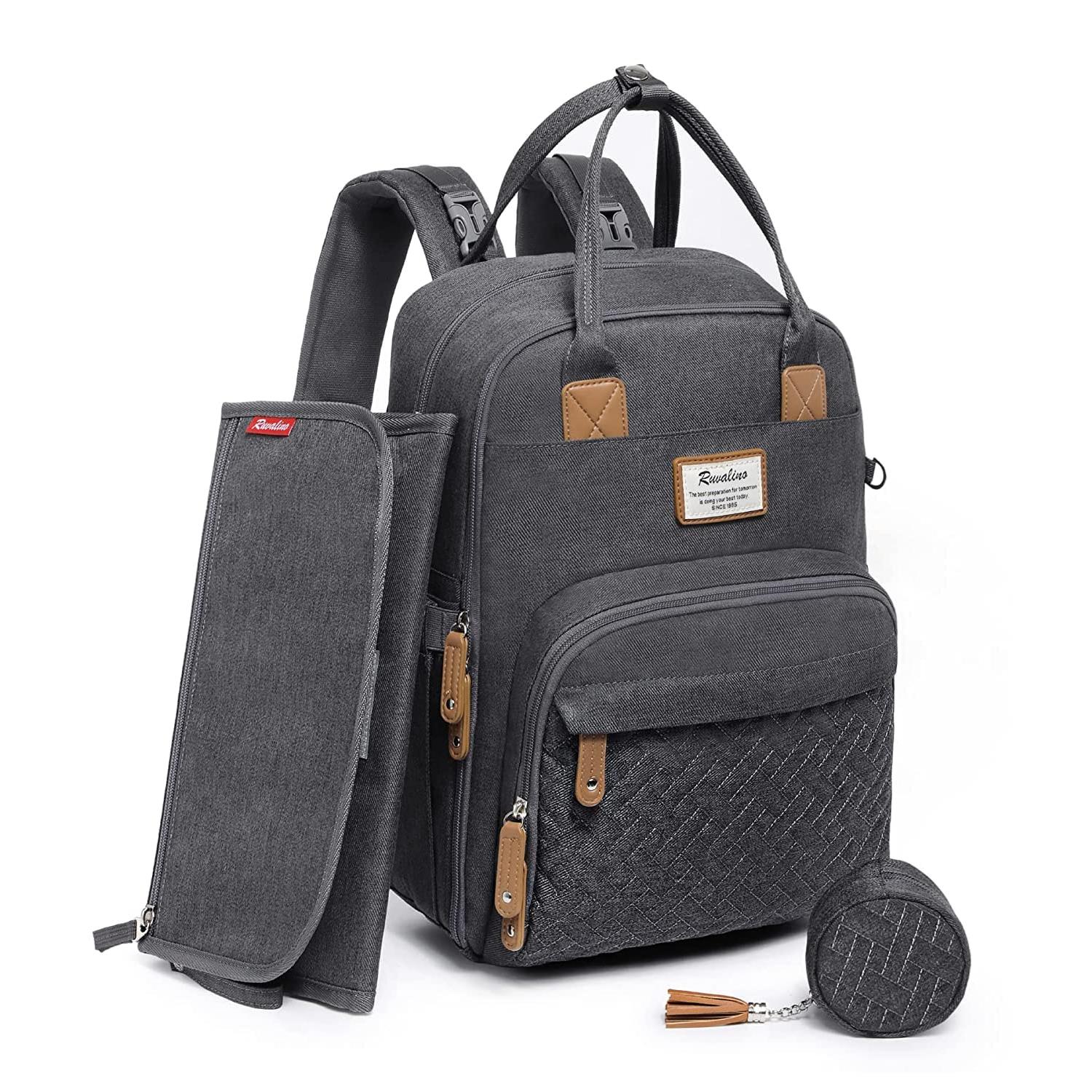 Sac à langer multi-fonctions GRIS Ruvalino
