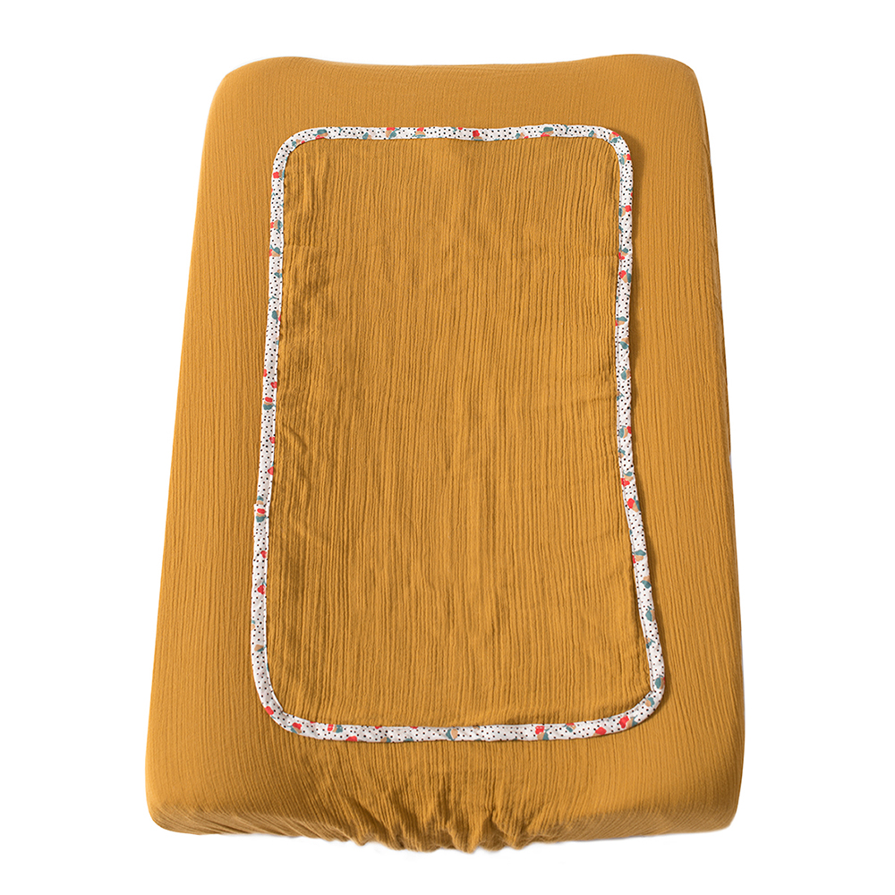 Housse matelas à langer Les Jolis trop beaux ORANGE Moulin Roty