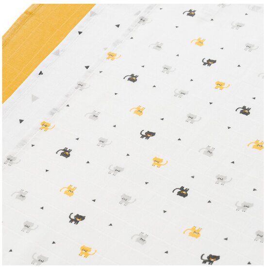 P’tit bisou Lot 3 langes coton bio Jaune 70x70 cm P’tit bisou Lot 3 langes coton bio Jaune 70x70 cm