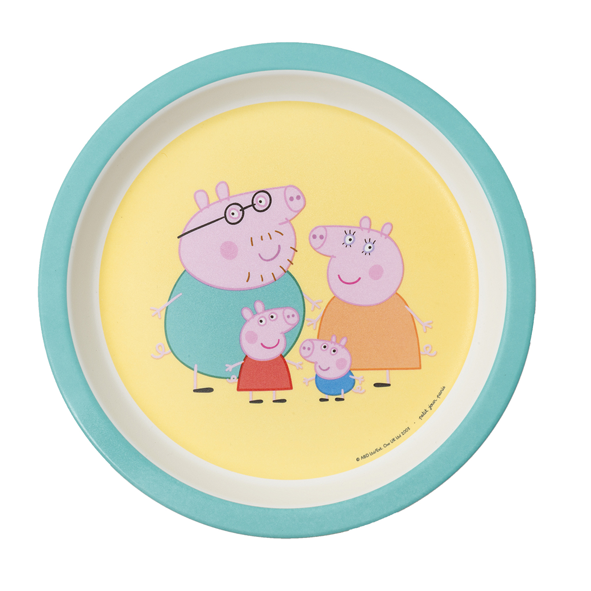 Assiette bébé avec les parents Peppa Pig JAUNE petit jour paris