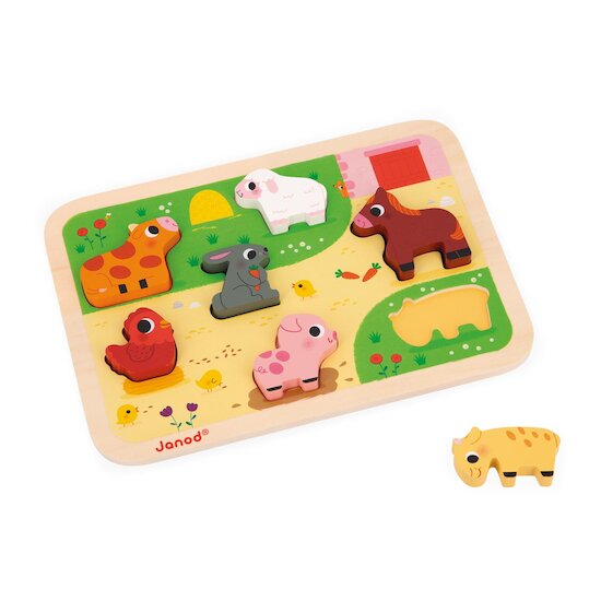 Janod Chunky puzzle à la ferme Multicolore 