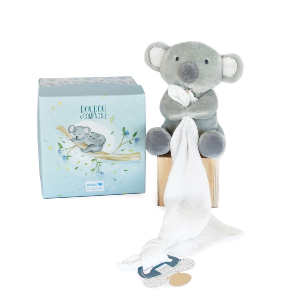Doudou & Compagnie - Unicef Pantin Avec Doudou Attache-Sucette GRIS Doudou & Compagnie