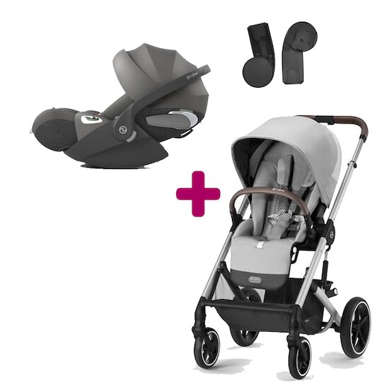 Cybex Pack poussette duo Balios S Lux lava grey + coque cloud T i-size Mirage grey  