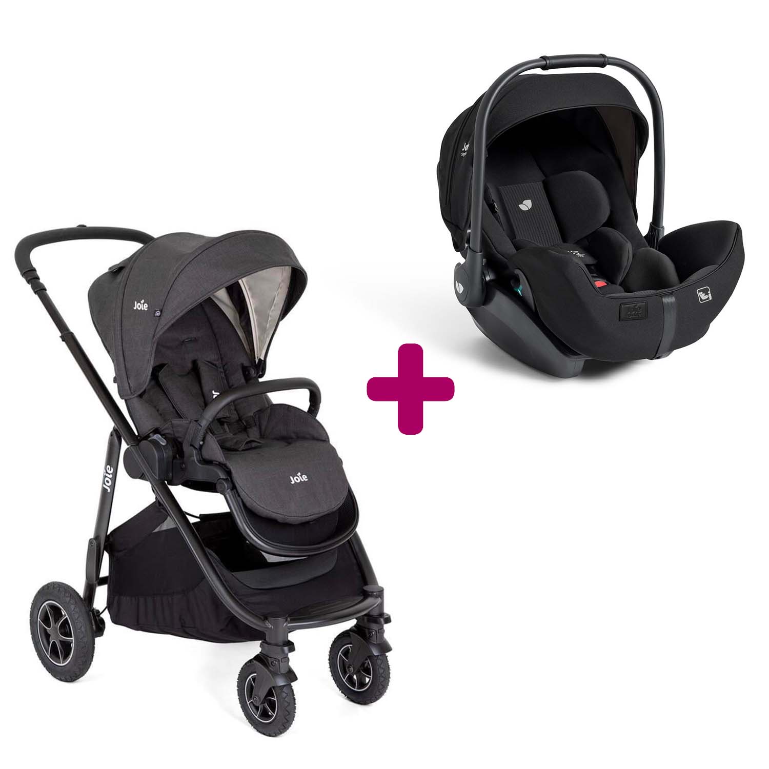 Pack poussette duo Versatrax Shale + coque I-Level Pro Eclipse Joie