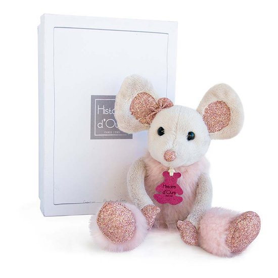 Histoire d'Ours Peluche Souris étoile Rose 25 cm